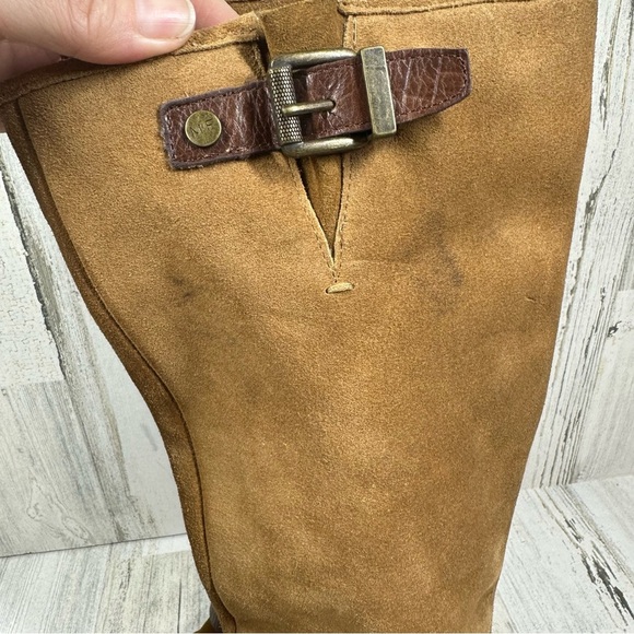 Marc Fisher Noreene Cognac Suede Knee-High Boots with Buckle Detail #819 - Picture 4 of 13